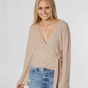 Billabong wrap mode top sweater bell sleeves